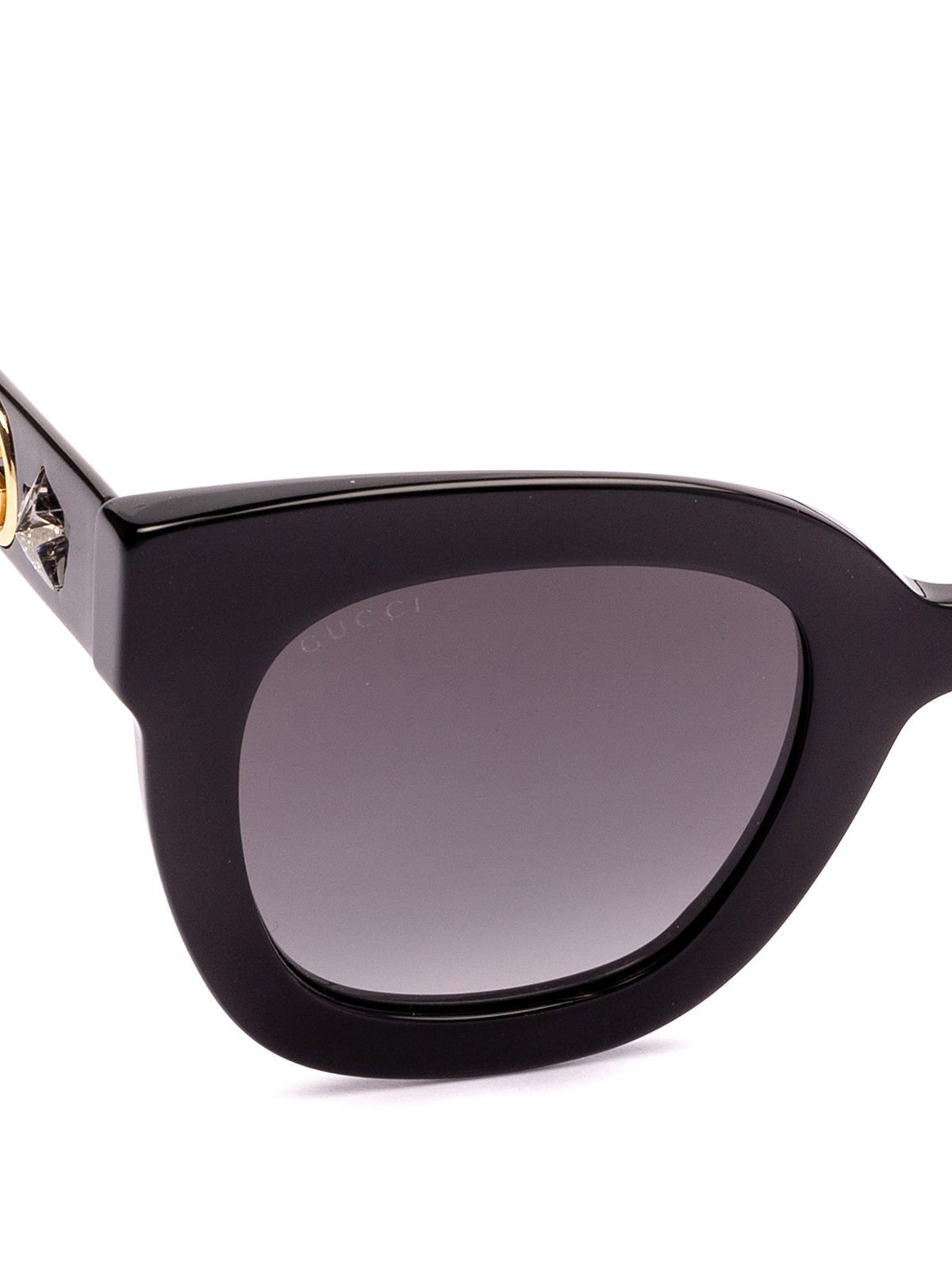 Shop Gucci Acetate Sunglasses With Logo And Stars In Black